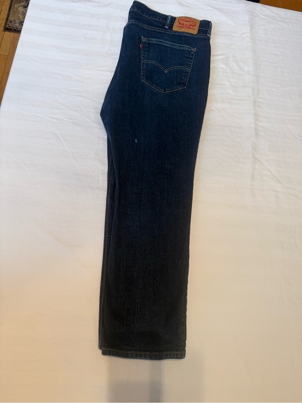 Levi's Men's Dark Blue Slim Straight Jeans with Leather Patch - Picture 7 of 11